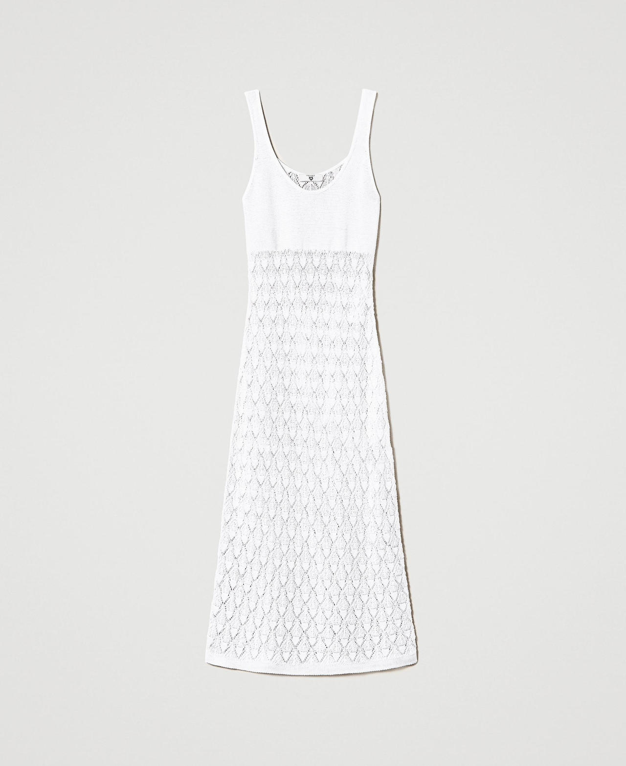 Abito longuette in maglia ricamata