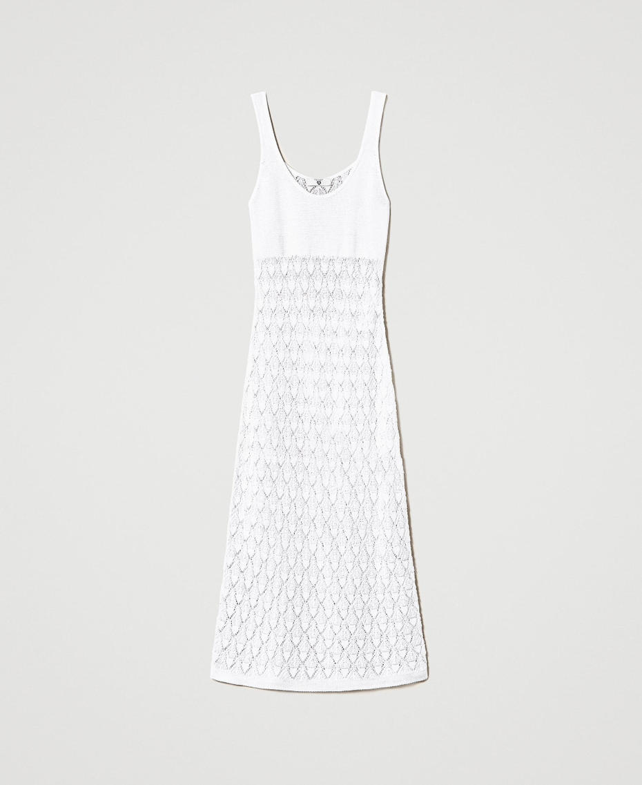 Embroidered knit midi dress