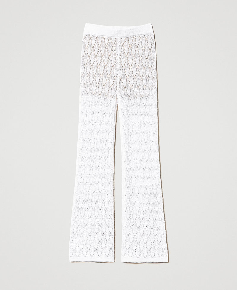 Pantaloni in maglia ricamata