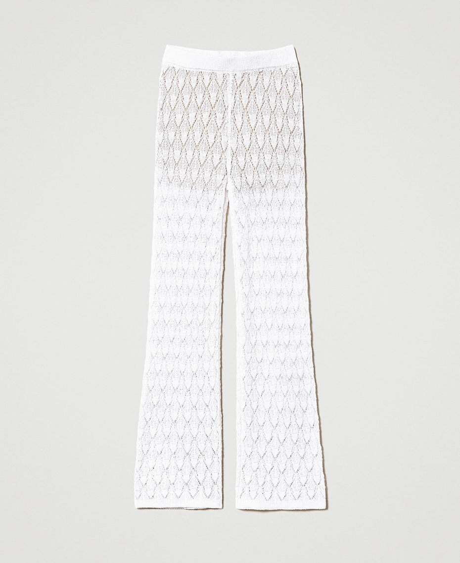 Embroidered knit trousers Star White Woman 231LB31BB-0S
