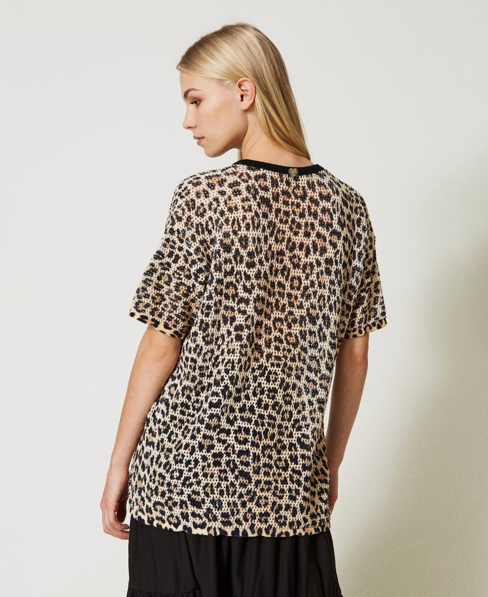 Maxi pull avec imprim&eacute; animalier