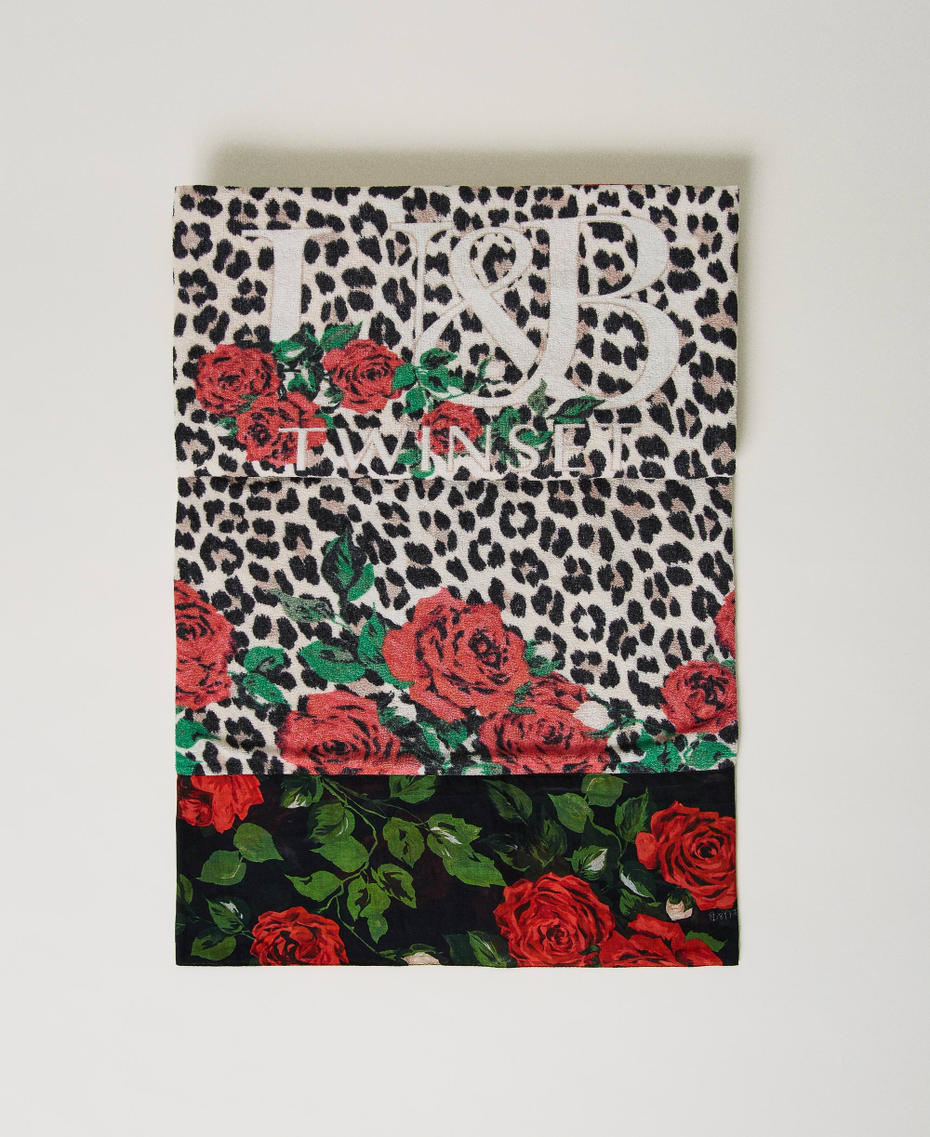 Animal print beach towel Natural Leopard Print Woman 231LB47KK-01