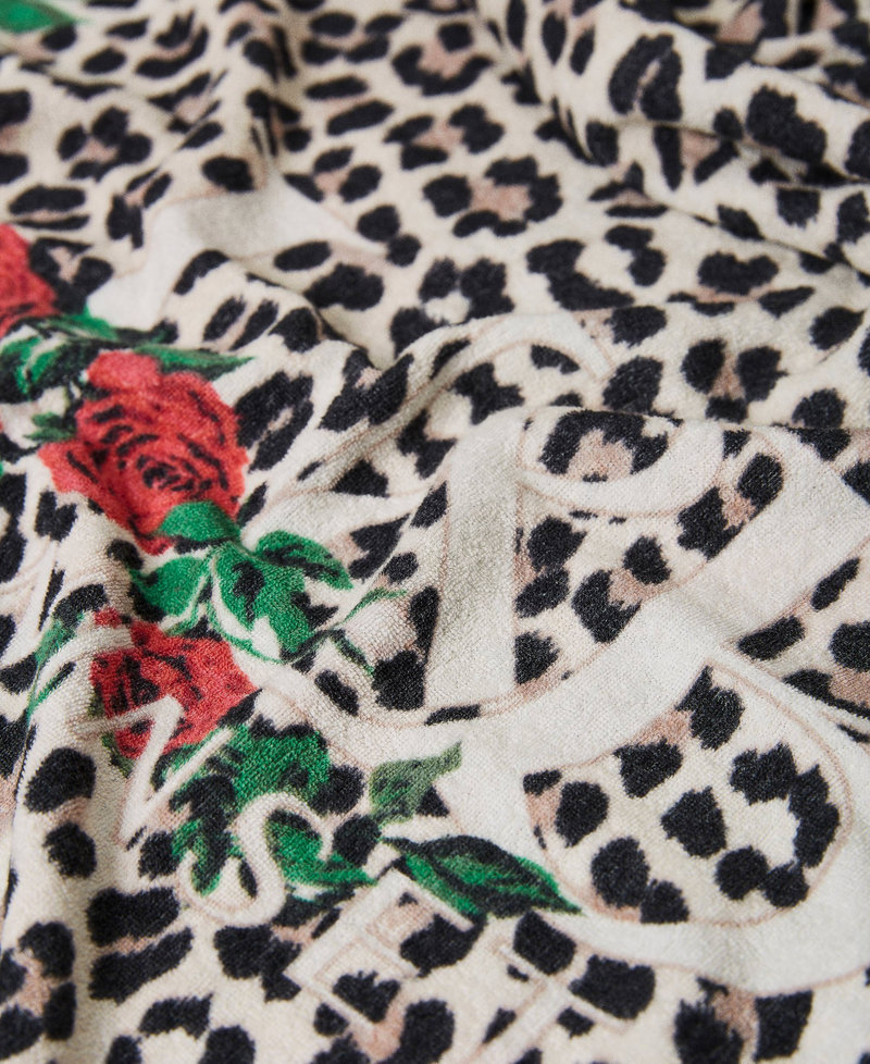 Animal print beach towel Natural Leopard Print Woman 231LB47KK-02
