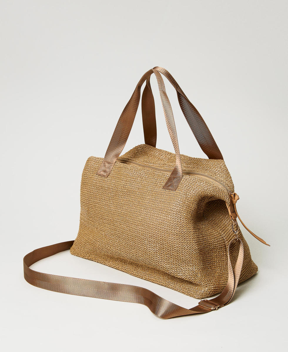 Maxi-Shopper-Tasche aus Strohstoff