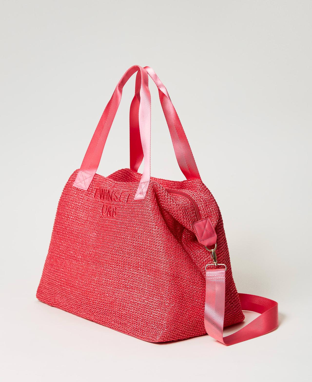 Straw maxi shopper "Flamingo" Pink Woman 231LB7733_10367_02