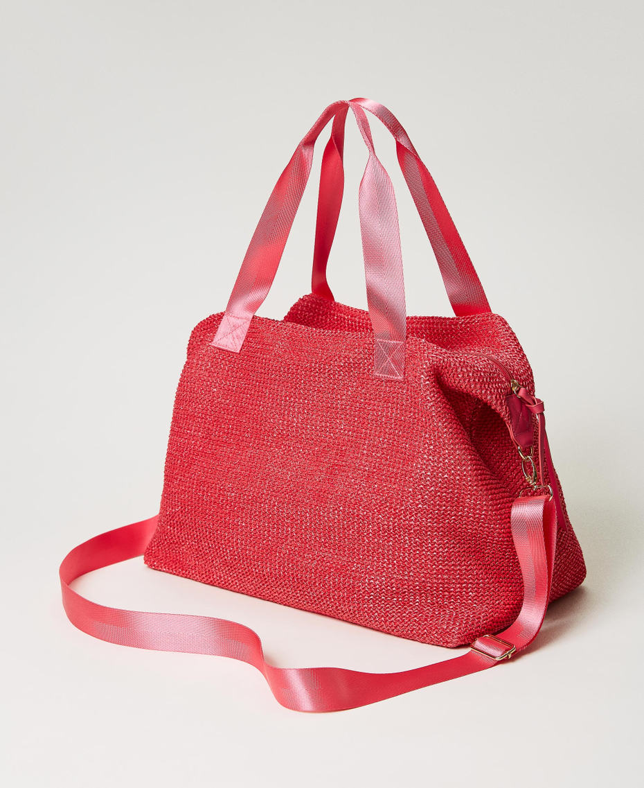 Straw maxi shopper "Flamingo" Pink Woman 231LB7733_10367_03