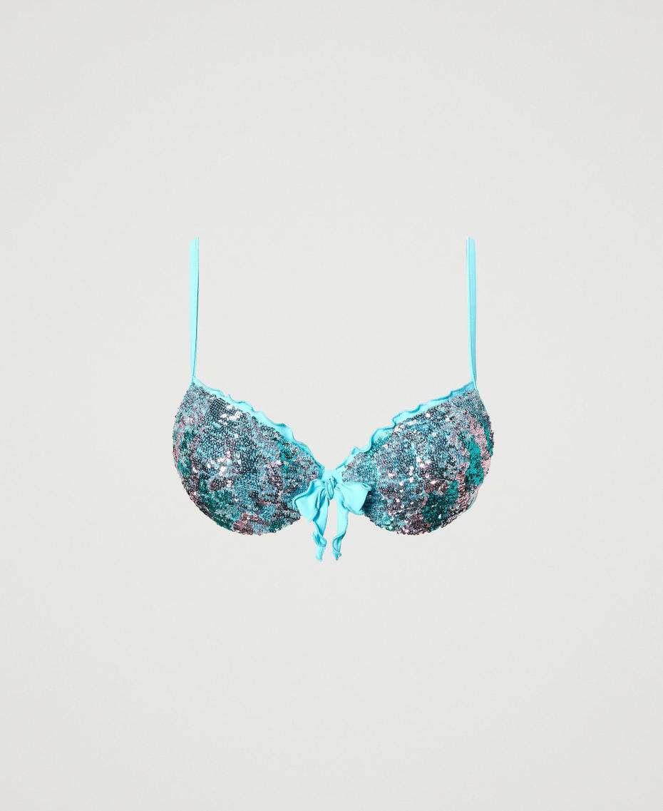 Push-up swimsuit with sequins