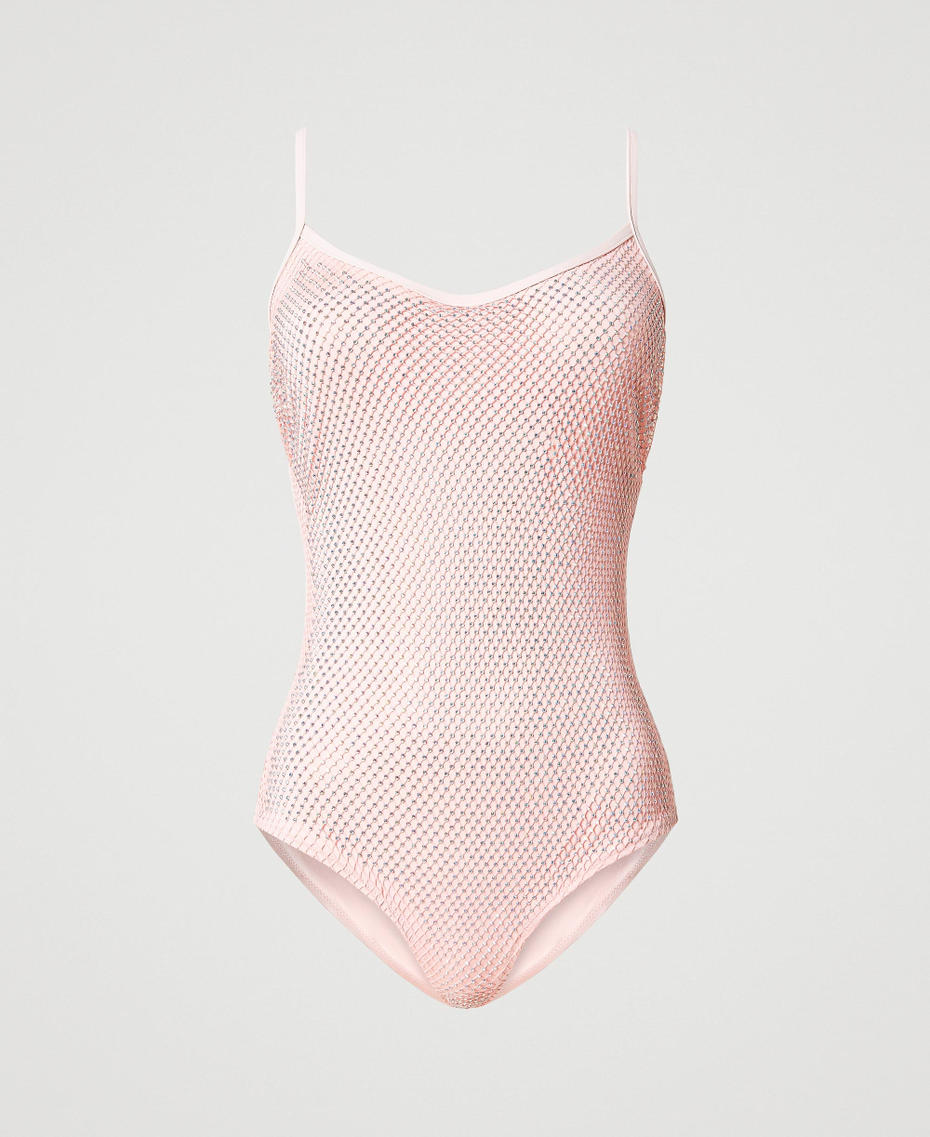 Maillot de bain une pièce en filet avec strass