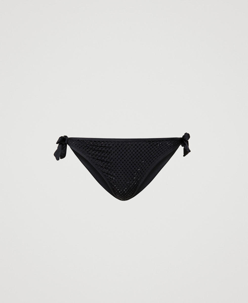 Bikini thong with rhinestones
