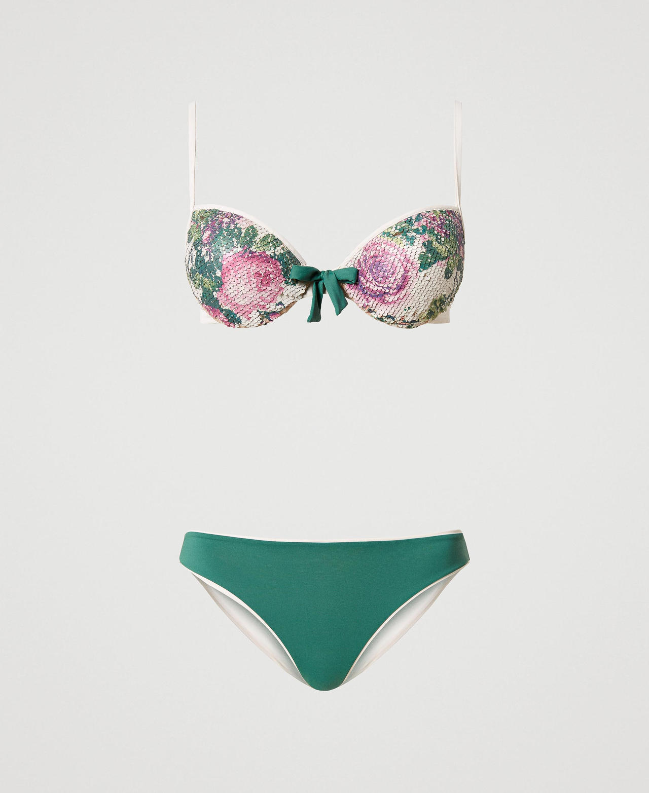 Push-up da bagno con paillettes e slip