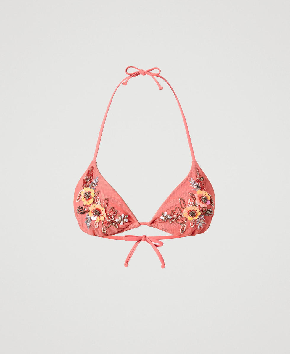 Flower embroidered swimsuit best sale