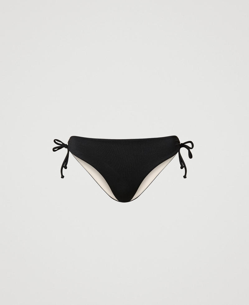 Reversible bikini bottom Bicolour Black / Sand Woman 231LBMC99-0S