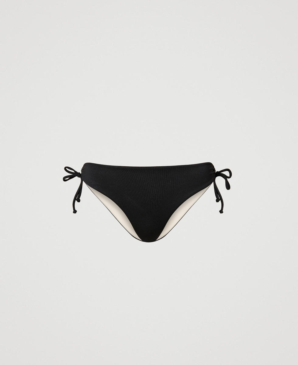 Reversible bikini bottom Bicolour Black / Sand Woman 231LBMC99_10376_S0