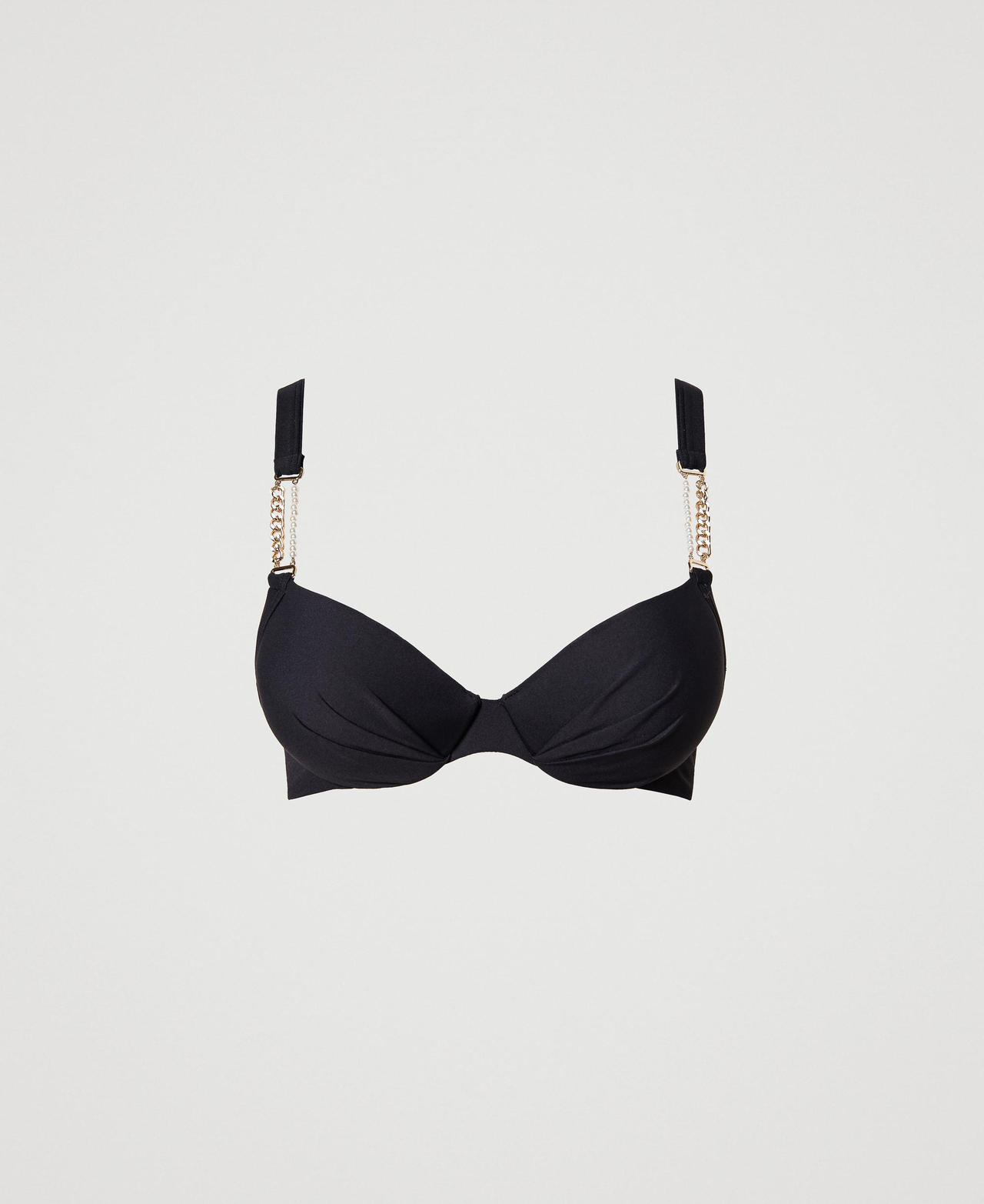 Push-up bikini top with chains Black Woman 231LBMH44_00006_0S