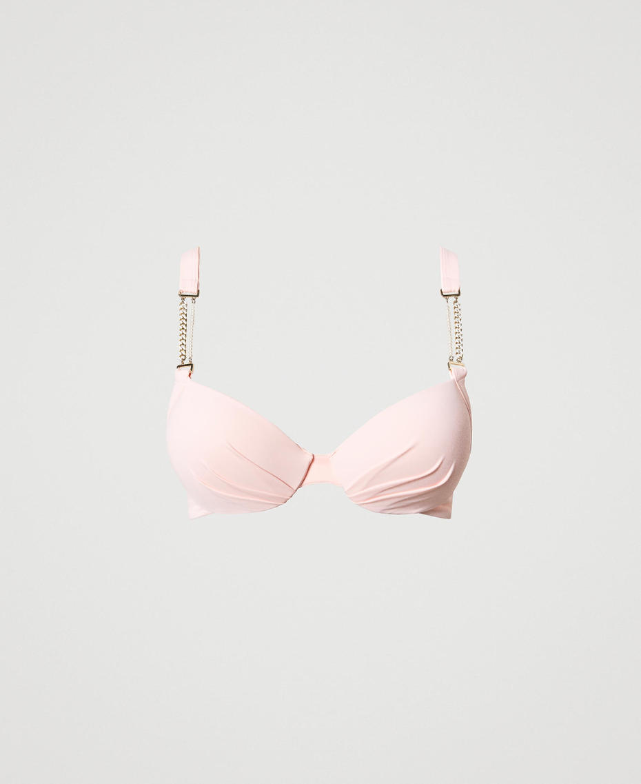Push-up-Bikinitop mit Ketten Soft-Pink Frau 231LBMH44-0S