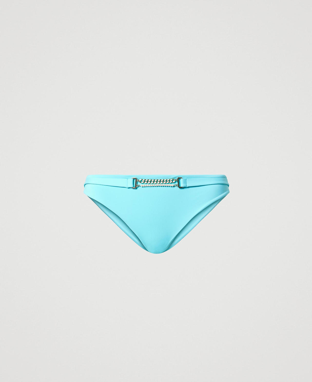 Bikini bottom with chains "Paradise” Blue Woman 231LBMH66_10368_0S