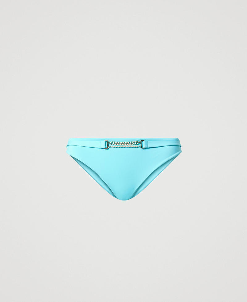 Bikini bottom with chains "Paradise” Blue Woman 231LBMH66_10368_0S