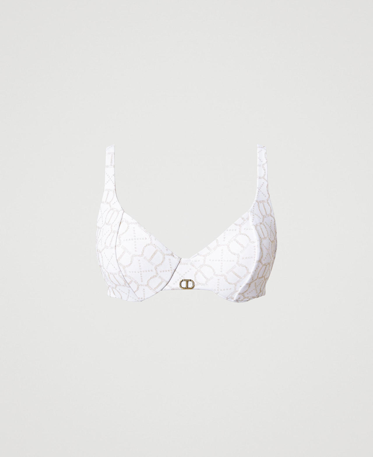 Jacquard underwire bikini top with Oval T