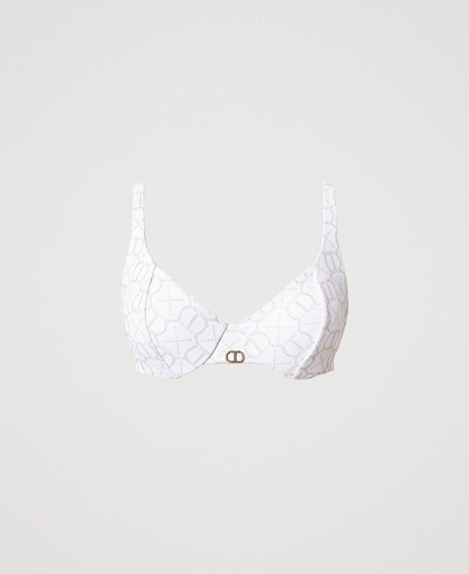 Soutien-gorge de bain à armatures jacquard avec Oval T