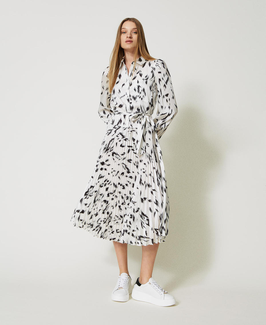 Robe mi-longue imprimée