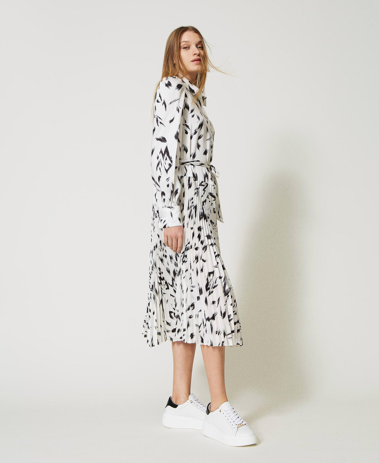 Robe mi-longue imprimée