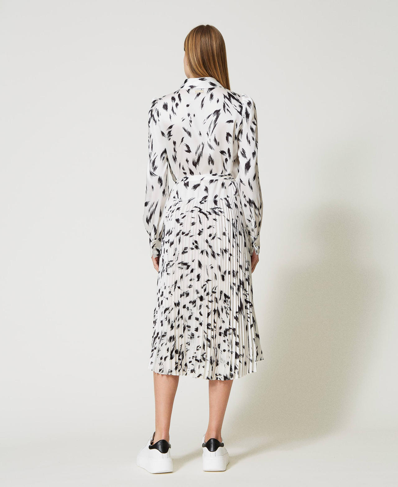 Robe mi-longue imprim&eacute;e