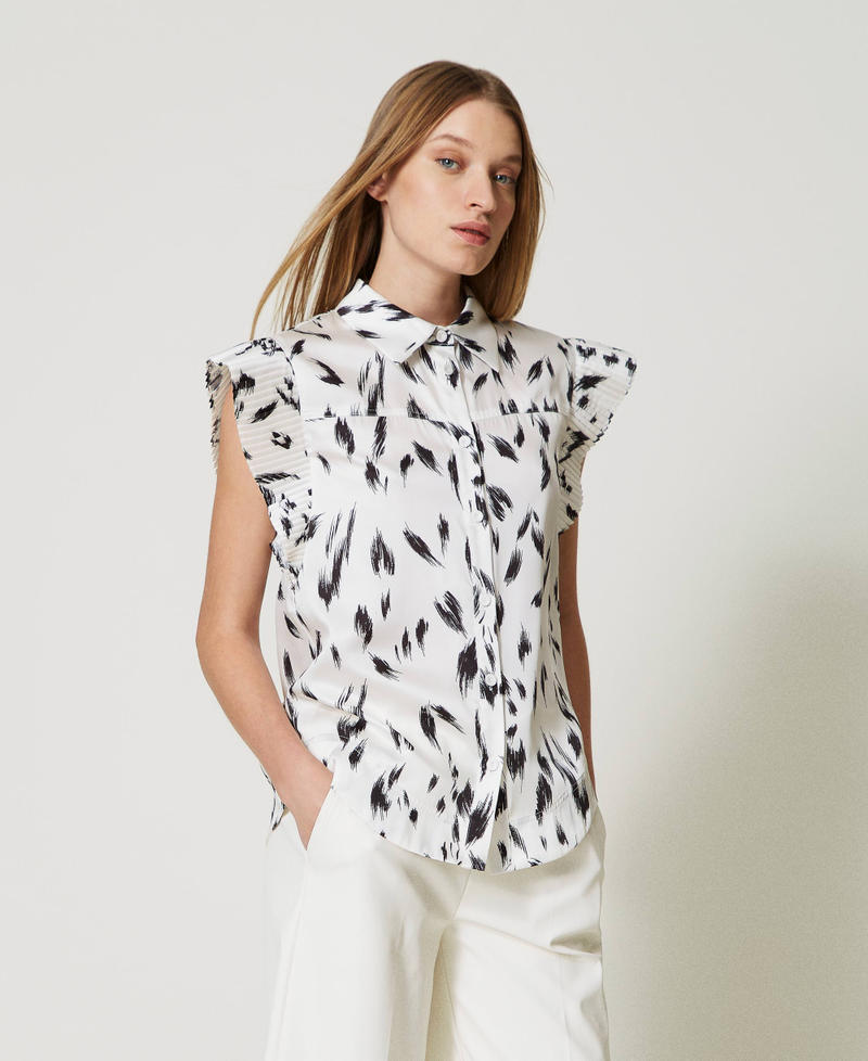Printed cr&ecirc;pe de Chine shirt