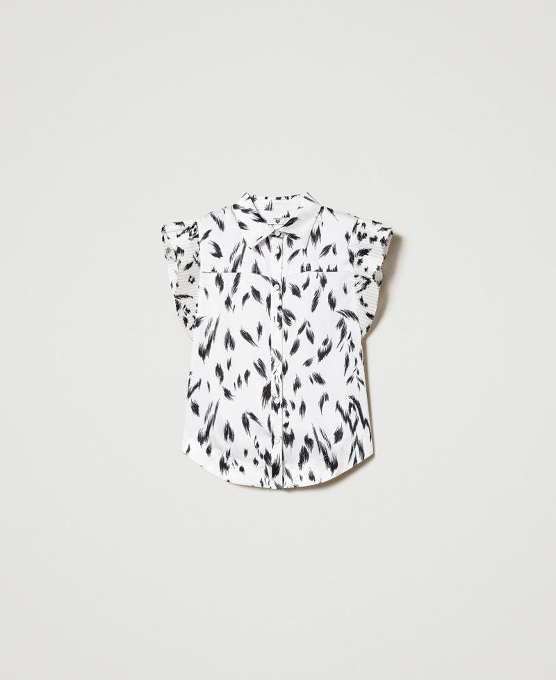 Printed cr&ecirc;pe de Chine shirt