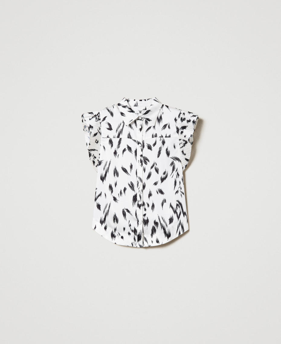 Printed cr&ecirc;pe de Chine shirt