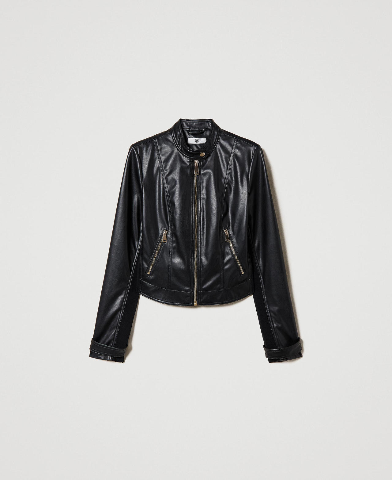 Leather-like jacket with zip Black Woman 231LL22AA-0S