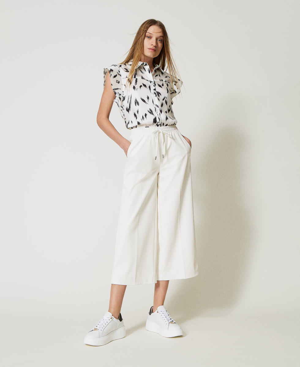 Pantalon ample effet cuir