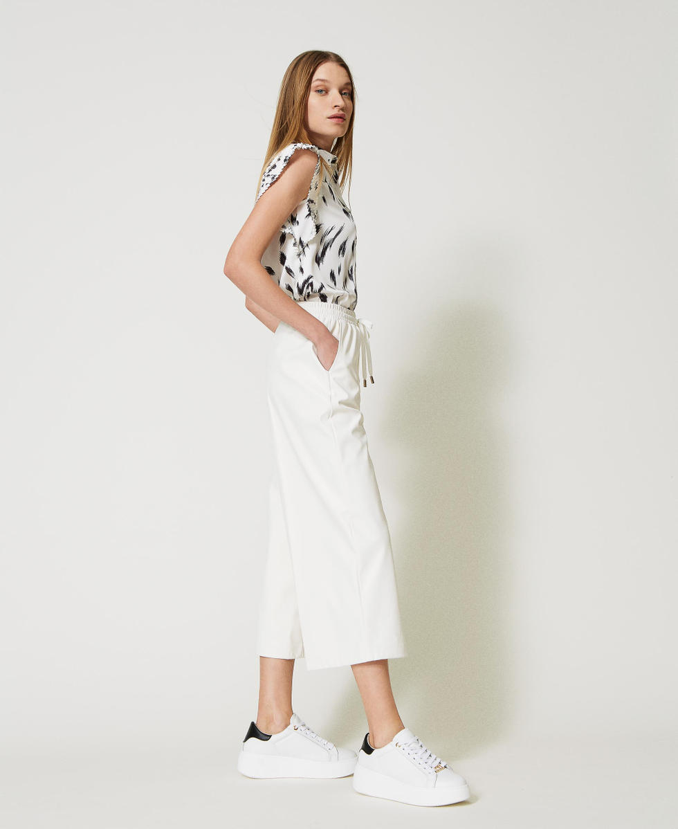 Pantalon ample effet cuir