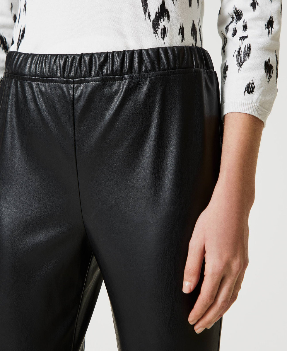 Leggings Termici Effetto Pelle Bagnata – Fashion Design, Nero, Taglia L/XL (42-44)