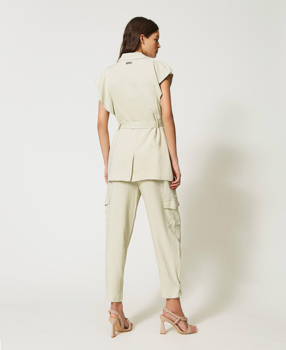 Gilet doppiopetto in twill