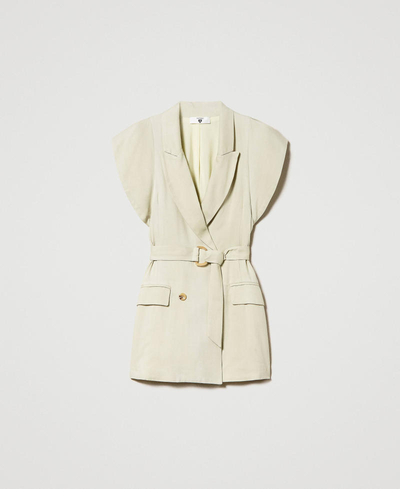Gilet doppiopetto in twill