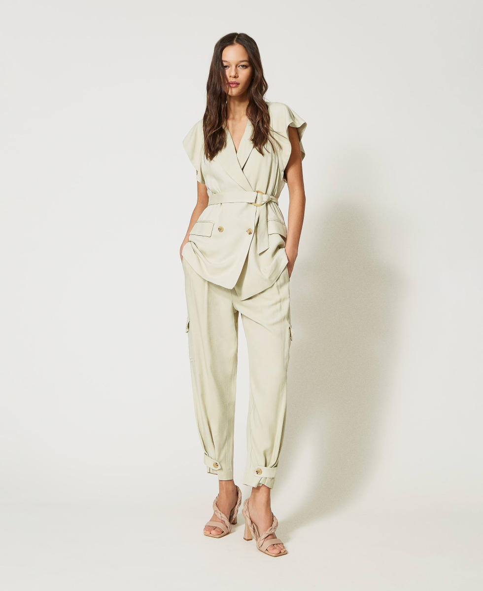 Gilet doppiopetto in twill