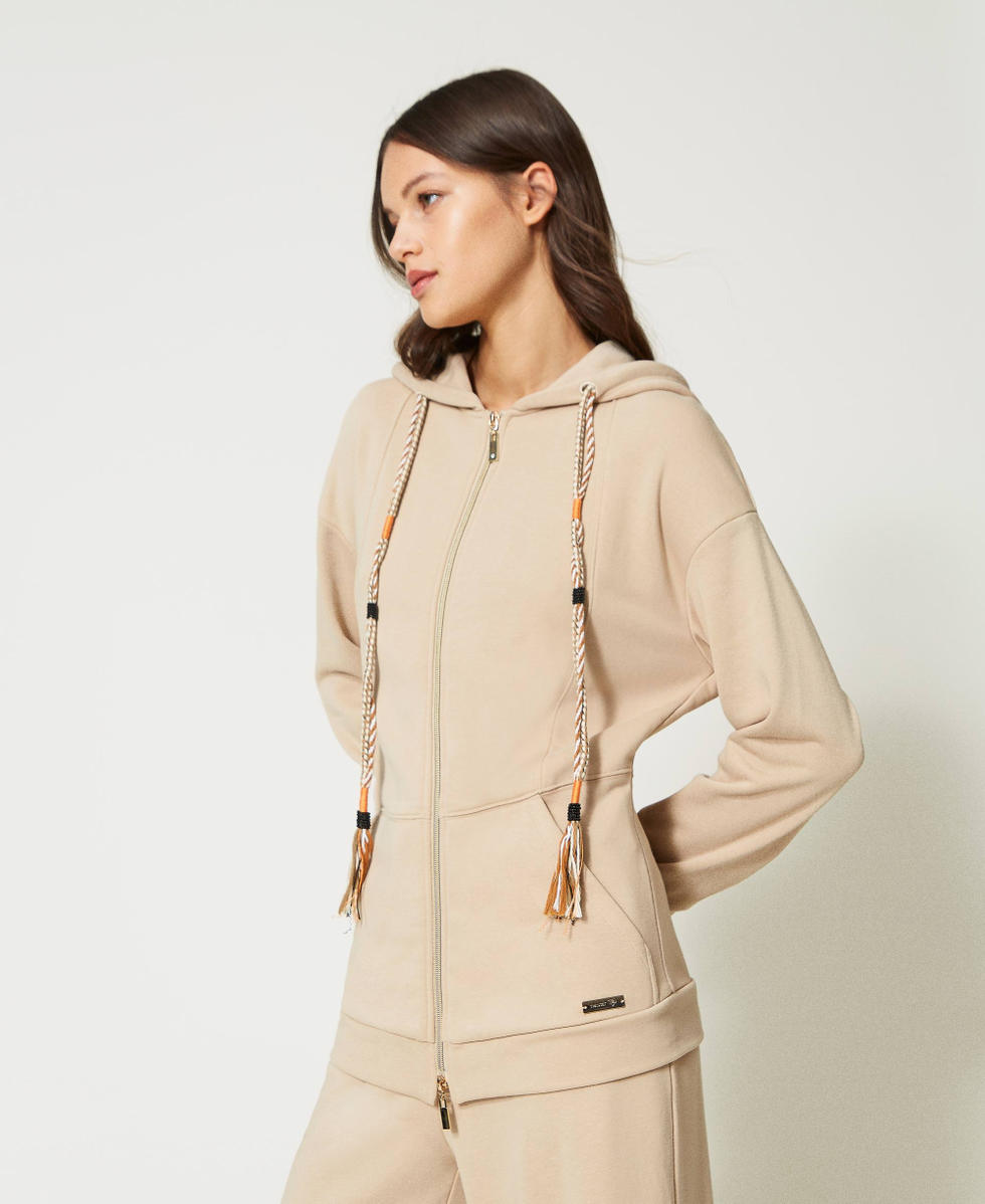 Felpa con coulisse intrecciata Donna Beige TWINSET Milano