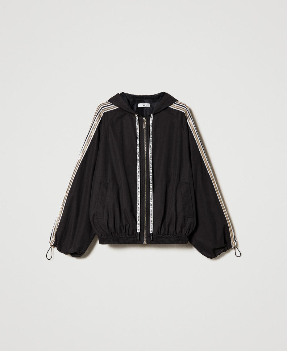 Bomber jacket with sequin embroidery