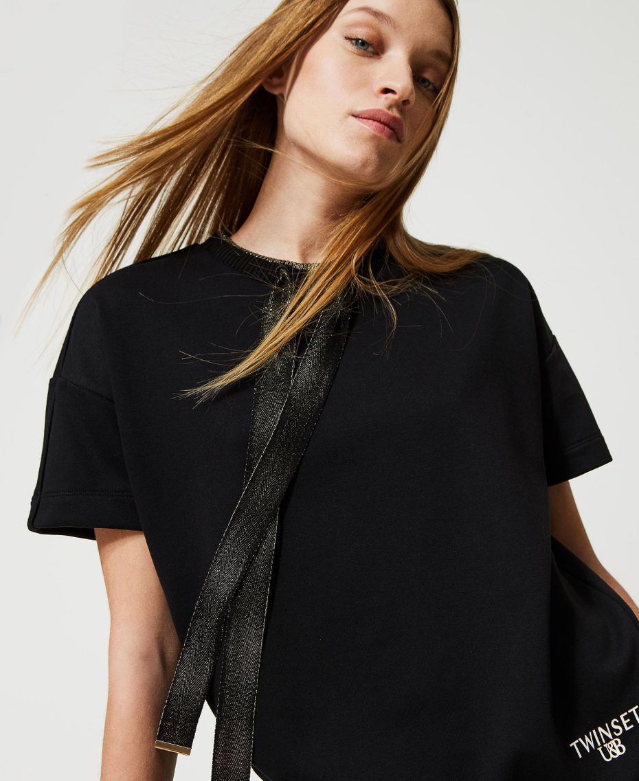 Sweat-shirt avec ruban et détails dorés