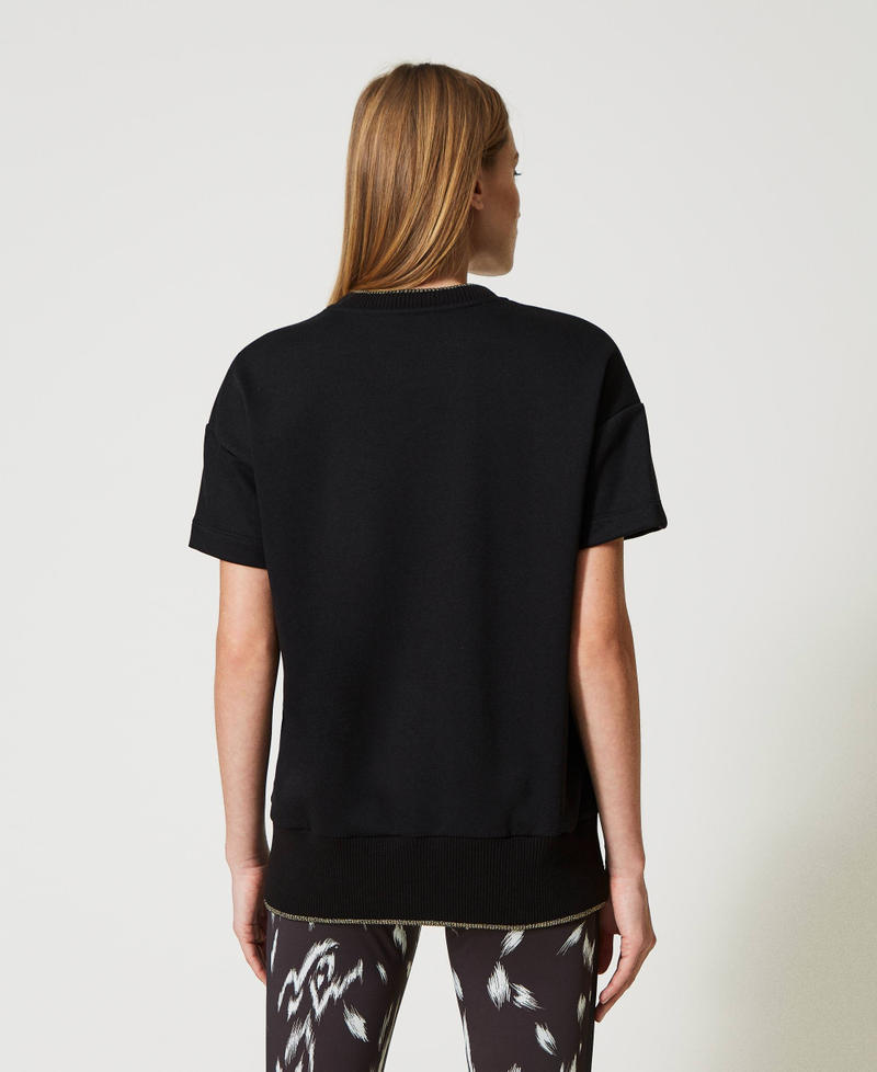 Sweat-shirt avec ruban et détails dorés