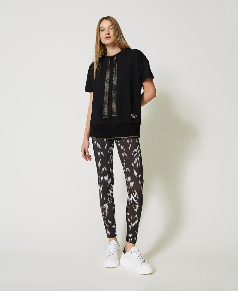 Sweat-shirt avec ruban et détails dorés