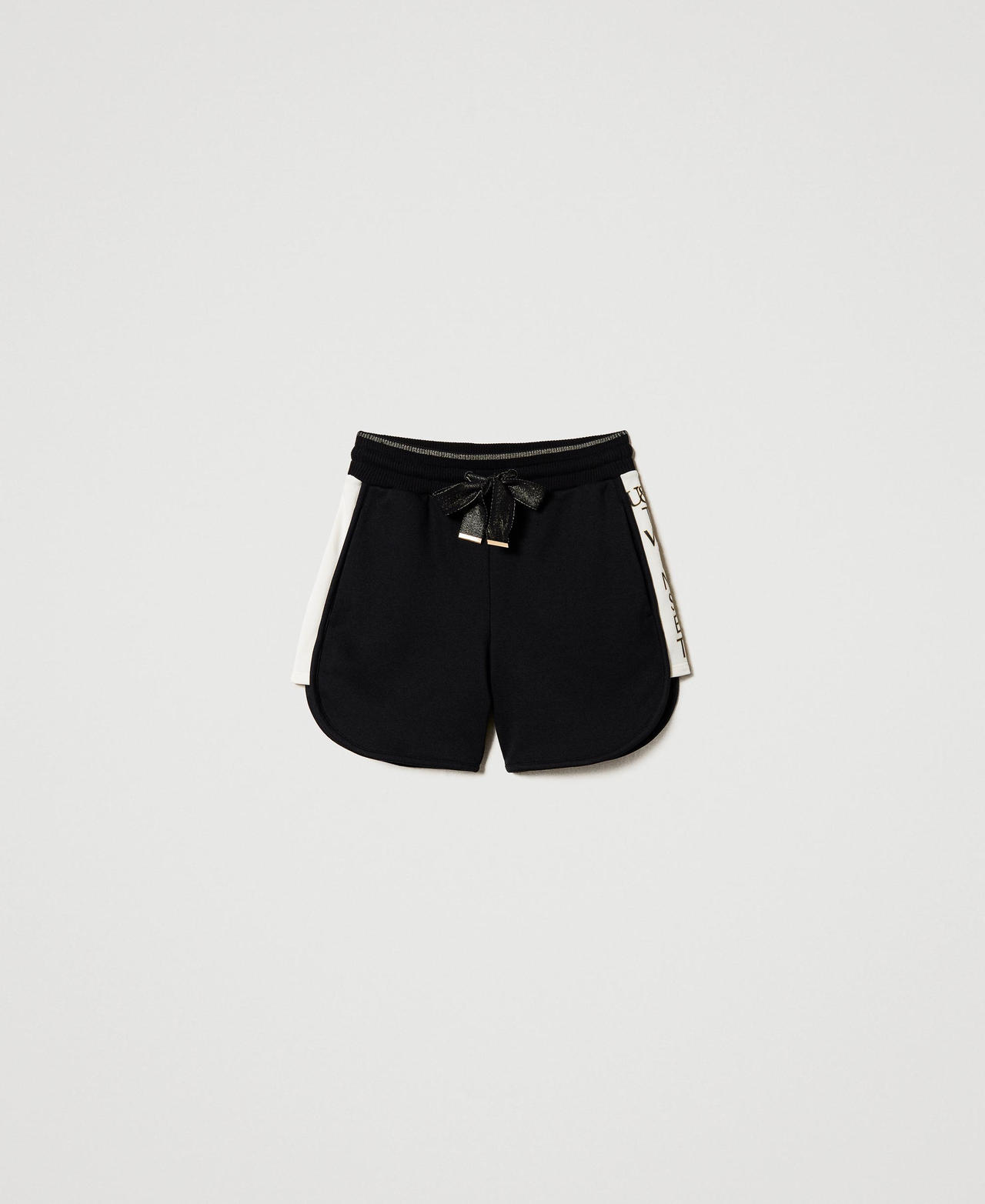 Shorts with ribbon and golden finishes Black Woman 231LL25RR-0S