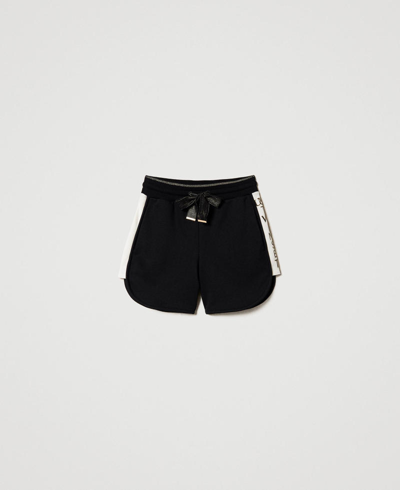 Shorts with ribbon and golden finishes Black Woman 231LL25RR-0S