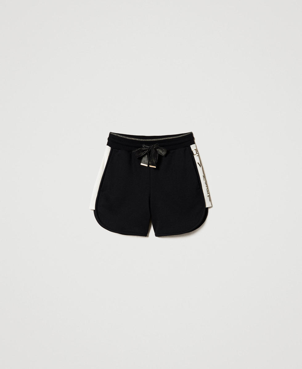 Shorts con cinta y detalles dorados Mujer Negro TWINSET Milano