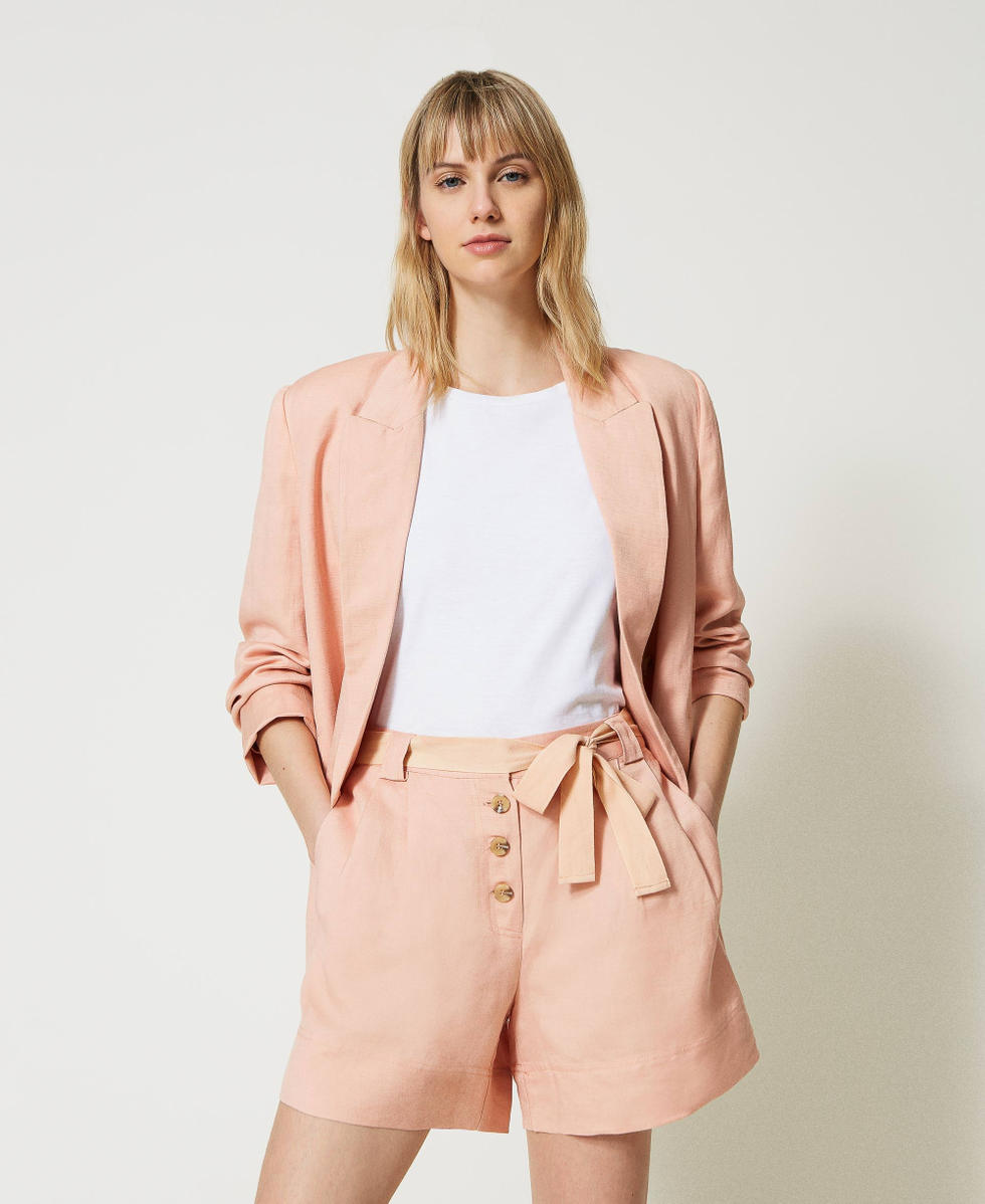 Linen blend shorts on sale