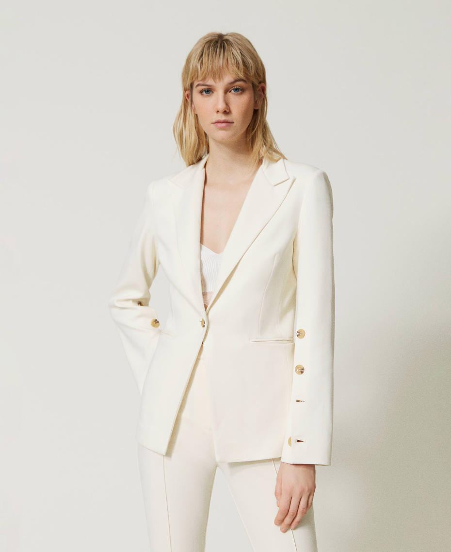 Blazer with decorative buttons Sugar White Woman 231LL29AA_00632_01