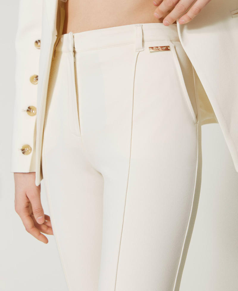 Cigarette trousers with zip Sugar White Woman 231LL29CC-04