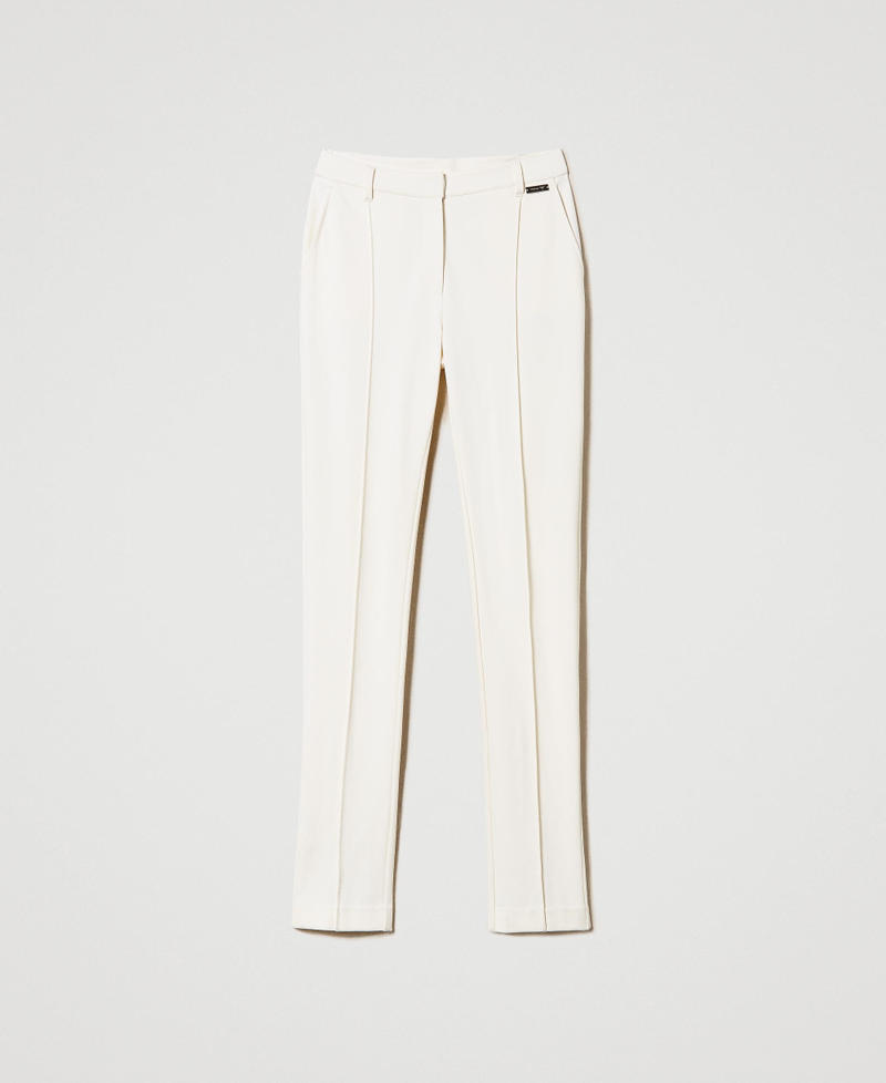 Cigarette trousers with zip Sugar White Woman 231LL29CC-0S