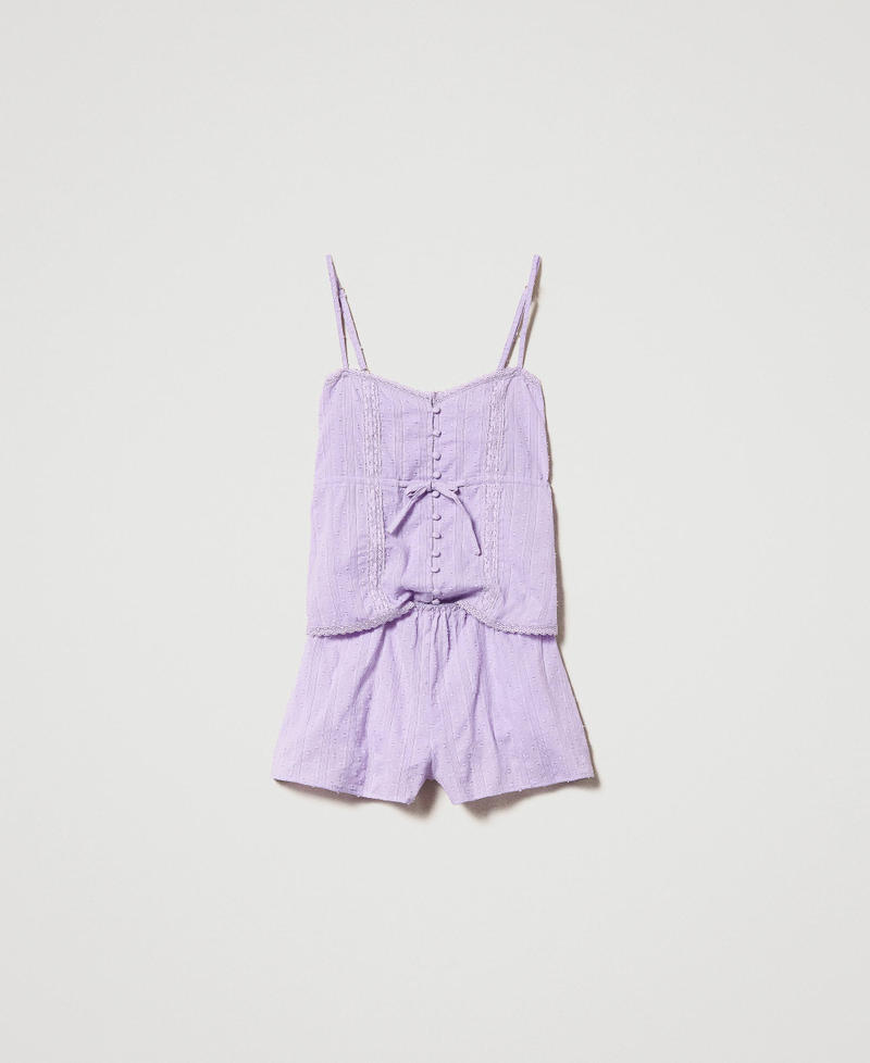 Pyjama court avec dentelle Purple Rose Femme 231LL2AFF-0S