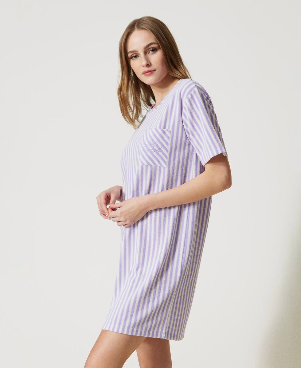 Striped terry night gown